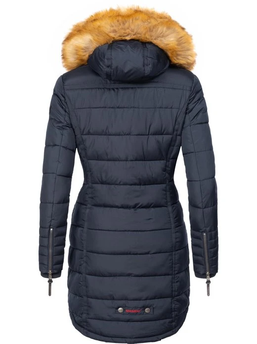 Navahoo Damen Steppmantel - Papaya 4 Navahoo Damen Steppmantel - Papaya – Bild 4