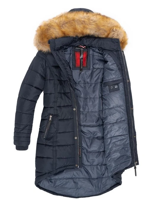 Navahoo Damen Steppmantel - Papaya 5 Navahoo Damen Steppmantel - Papaya – Bild 5